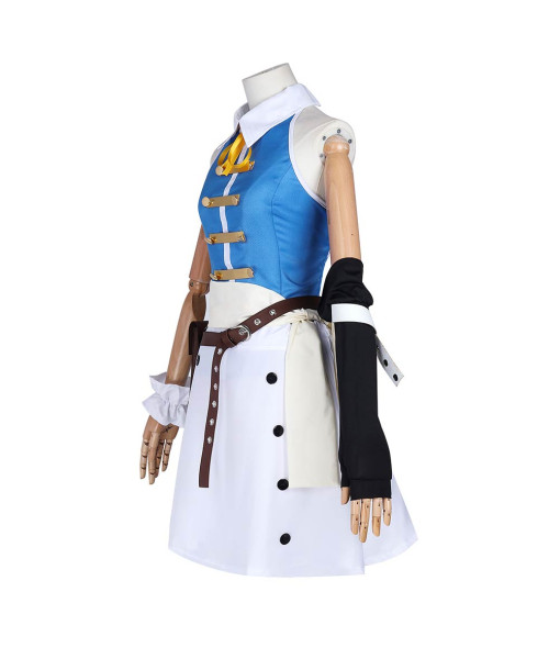 Women Blue Top Sleeveless Uniform School Uniform Halloween Costume