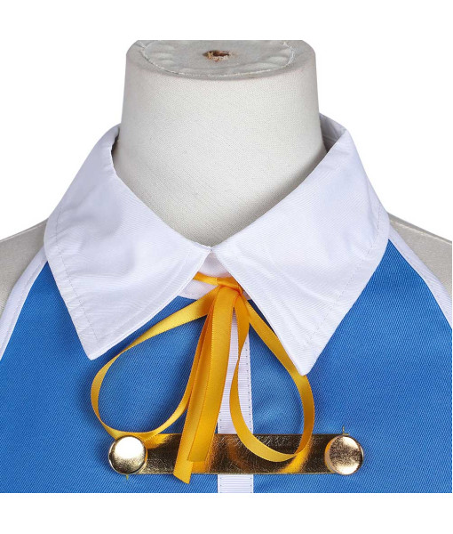 Women Blue Top Sleeveless Uniform School Uniform Halloween Costume