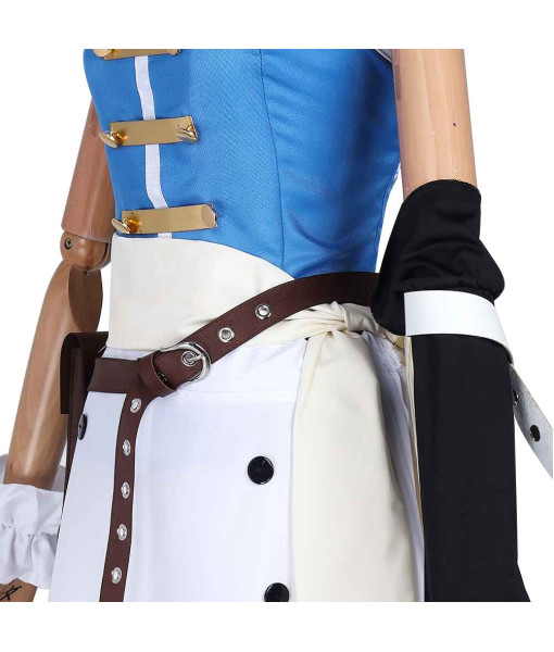 Women Blue Top Sleeveless Uniform School Uniform Halloween Costume