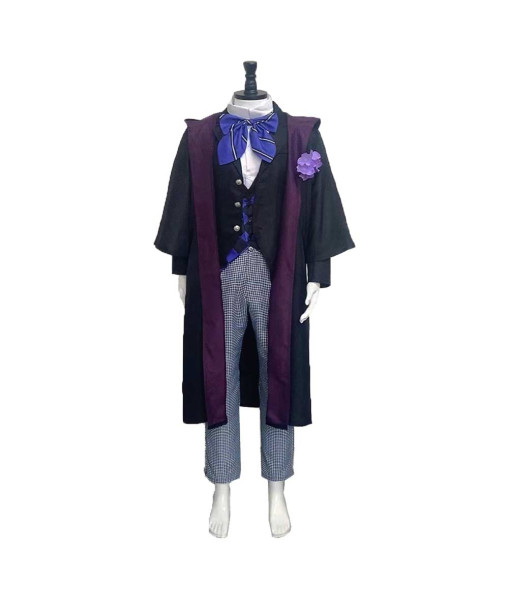 Willie Gault Black Butler Anime Purple Outfit Coslplay Costume