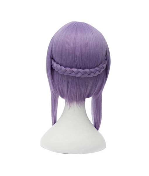 Women Light Purple Short Hair Long Earlock Wig Halloween Costume Accessories