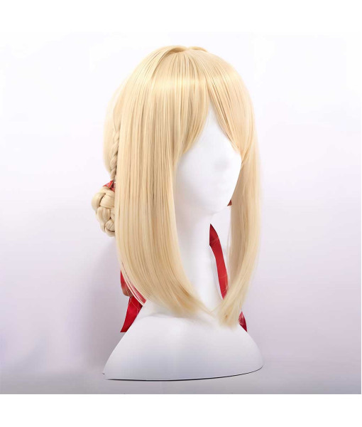 Women Golden Buned Hair Wig Halloween Costume Accessories