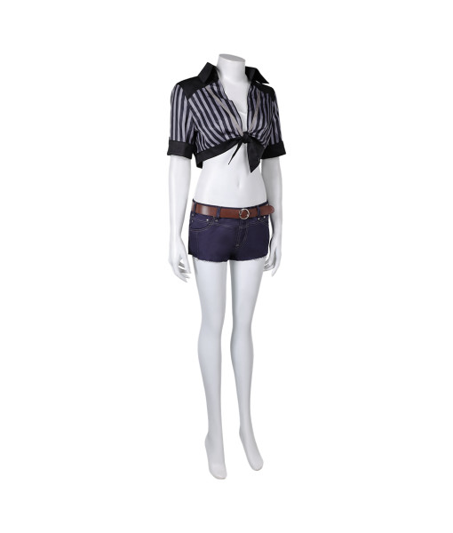 Women Black Striped Sunscreen Cropped Swimsuit Beach Summer Outfit