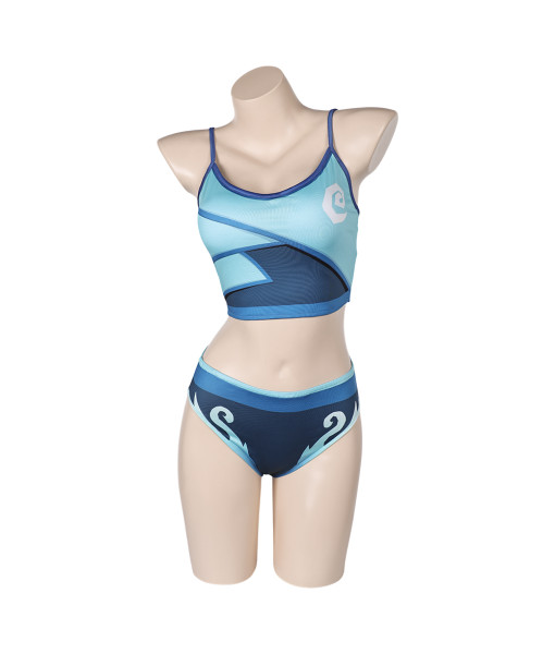 Women Blue Swimsuit 2Pcs Halloween Costume