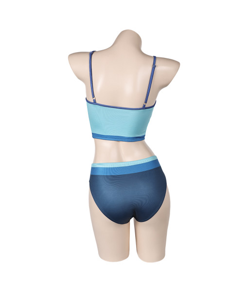 Women Blue Swimsuit 2Pcs Halloween Costume