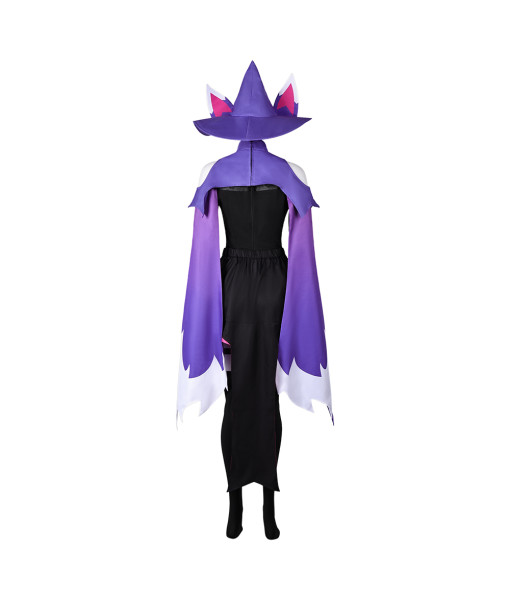 Women Black Slimming Shape Jumpsuit Cloak Witch Hat Fullset Halloween Costume Women Black Slimming Shape Jumpsuit Cloak Witch Hat Fullset Halloween Costume
