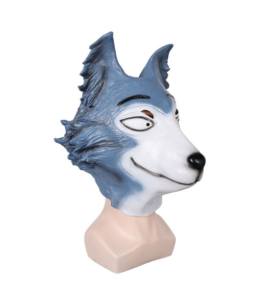 Adult Animal Blue Wolf Head Latex Mask Halloween Accessories