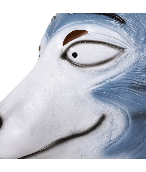 Adult Animal Blue Wolf Head Latex Mask Halloween Accessories