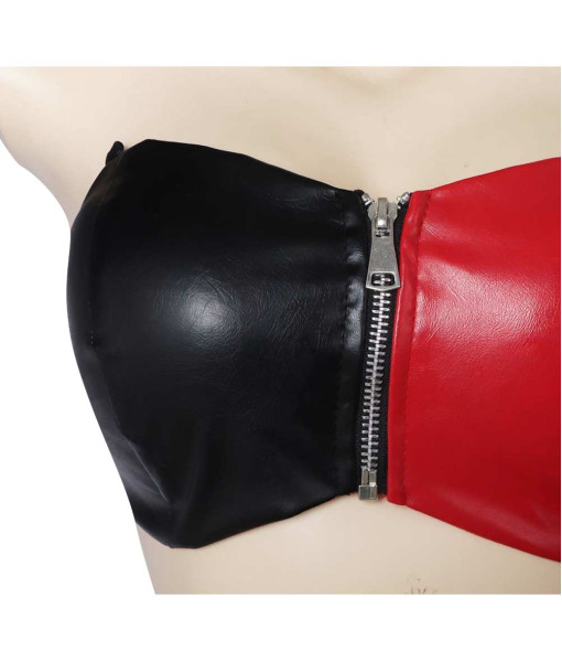 Women Red Black Jacket Outfit Halloween Costume Women Red Black Jacket Outfit Halloween Costume