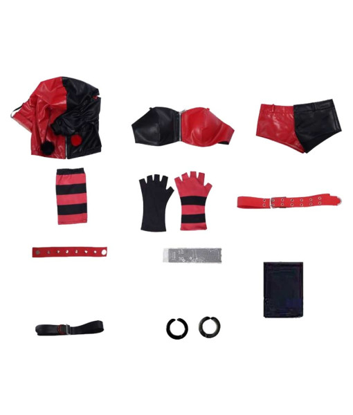 Women Red Black Jacket Outfit Halloween Costume Women Red Black Jacket Outfit Halloween Costume