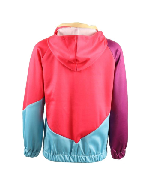 Women Red Blue Contrast Color Jacket Sportwear Halloween Costume