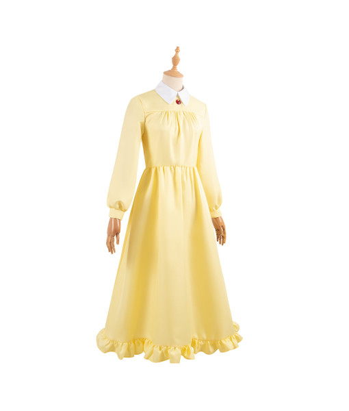 Women 60s Yellow Long Sleeve Dress Vintage Style Outfit