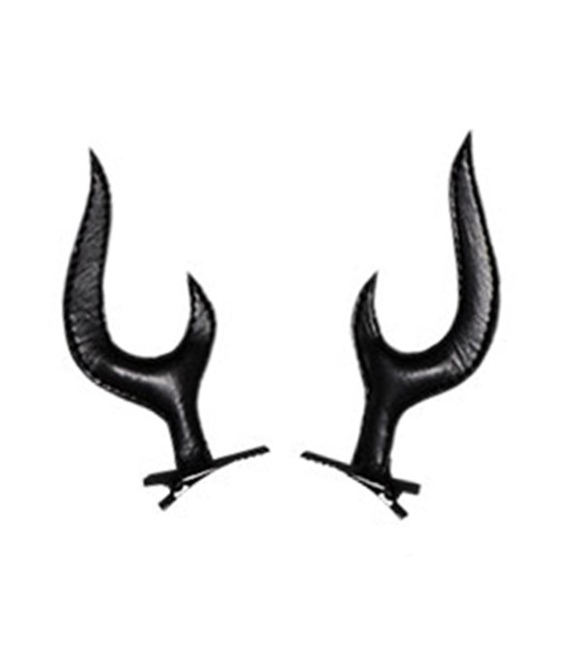 Alastor Hazbin Hotel Black Leather Horns Clips Cosplay Accessories
