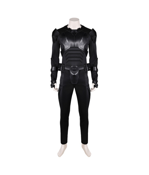 Men Black Battle Leather Suit Sci-Fi Halloween Costume