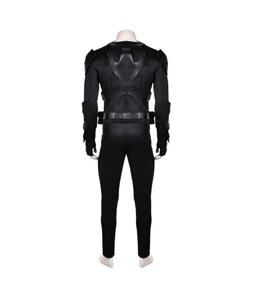 Men Black Battle Leather Suit Sci-Fi Halloween Costume