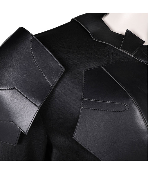 Men Black Battle Leather Suit Sci-Fi Halloween Costume