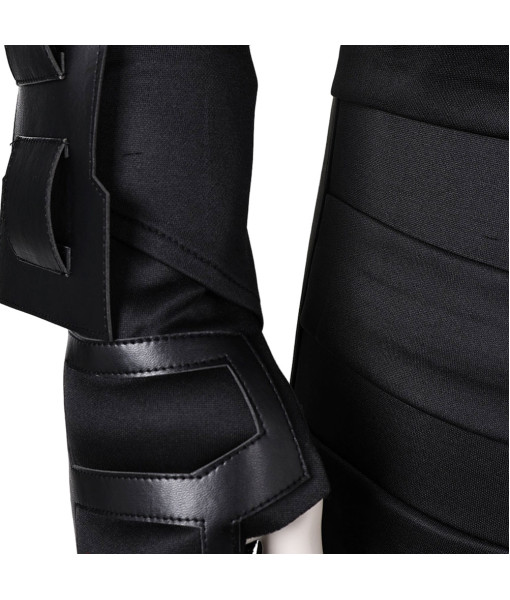 Men Black Battle Leather Suit Sci-Fi Halloween Costume