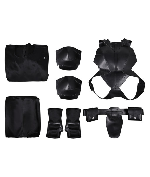 Men Black Battle Leather Suit Sci-Fi Halloween Costume