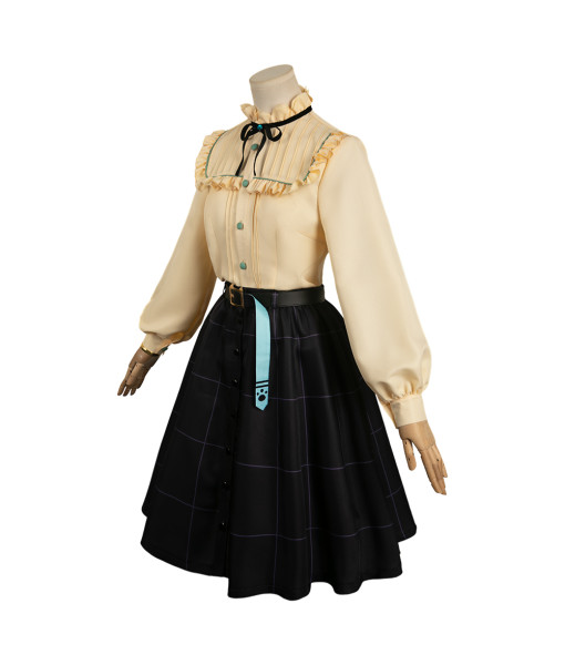 Women Light Brown Shirt Uniform Suit Fullset  Lolita Style Halloween Costume