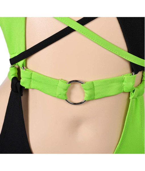 Women Green Black One-Piece Swimsuit Summer Outfit