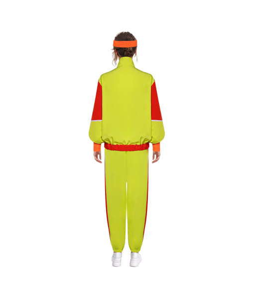 1980s Hip Hop Retro Sportswear Red Yellow Outfit Halloween Costume