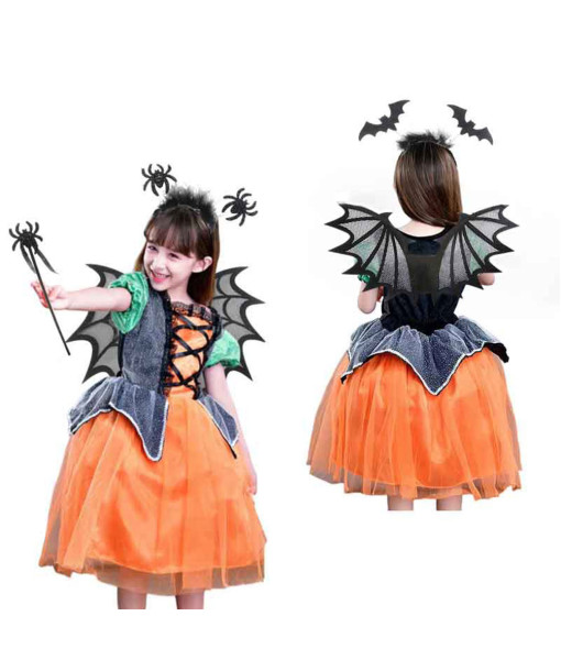 Devil Wings Set Black Skeleton Spider Bat Kids Halloween Costume Accessories