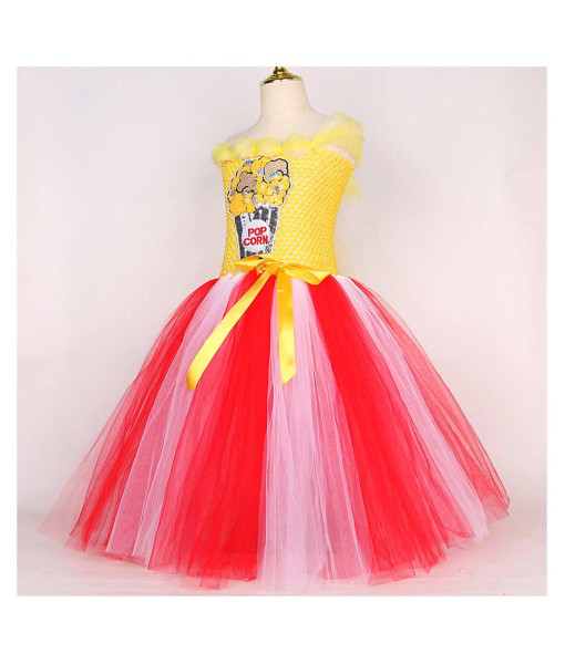 Kids Children Popcorn Tutu Skirt Headband Halloween Costume