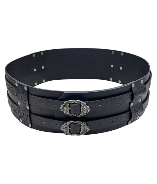 Viking Style Embossed Wide Leather Belt Cosplay Accessories
