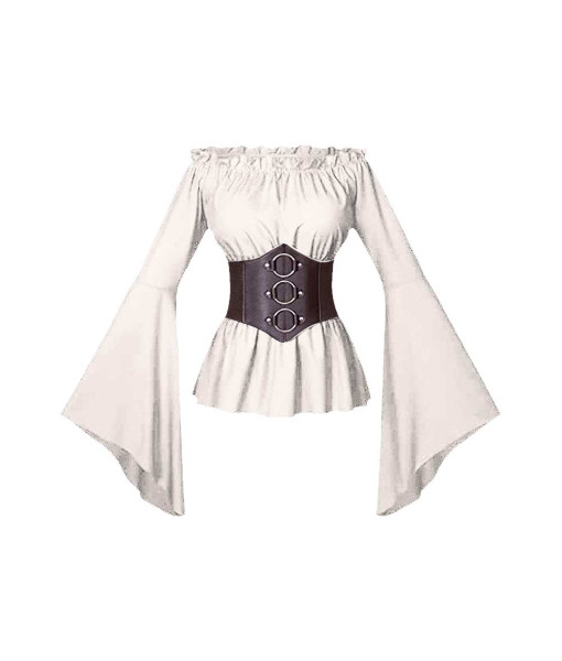 Women Medieval Pirate Skirt and Top Set Outfit Halloween Costume