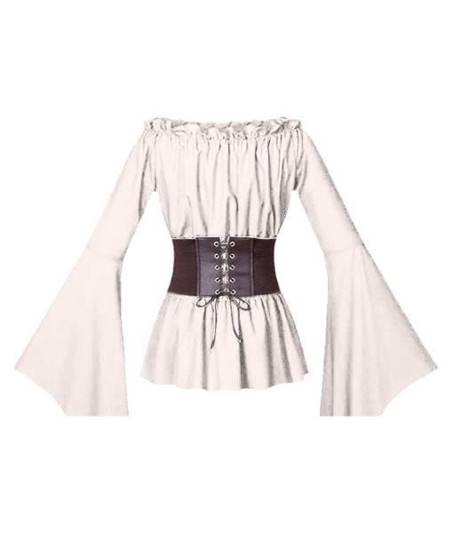 Women Medieval Pirate Skirt and Top Set Outfit Halloween Costume