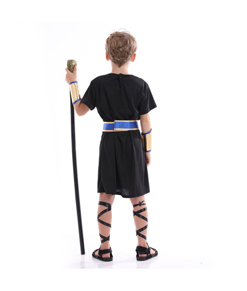 Kids Children Black Egyptian Pharaoh Halloween Costume