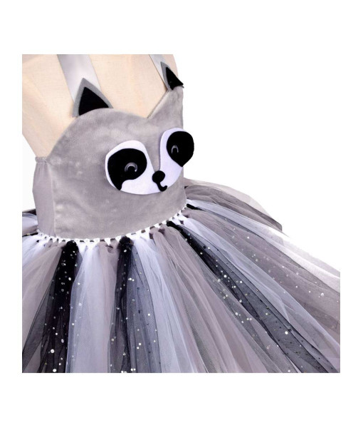 Kids Children Raccoon Grey Tutu Skirt Halloween Costume
