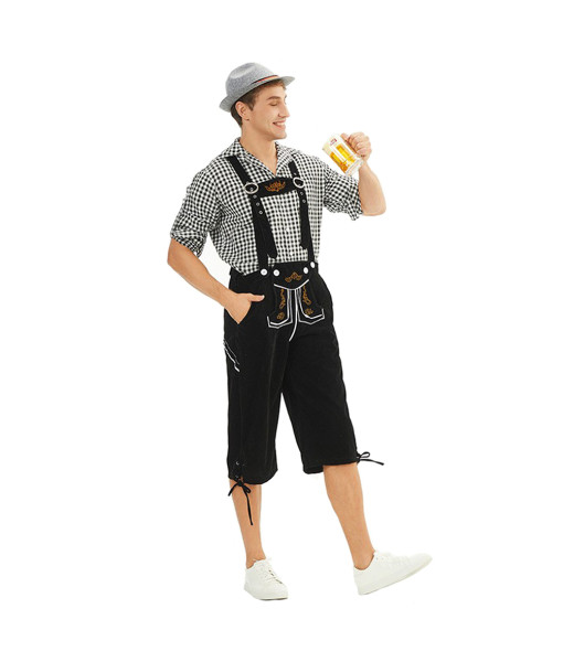 Men Black Pants Strip Shirt Oktoberfest Outfit Halloween Costume