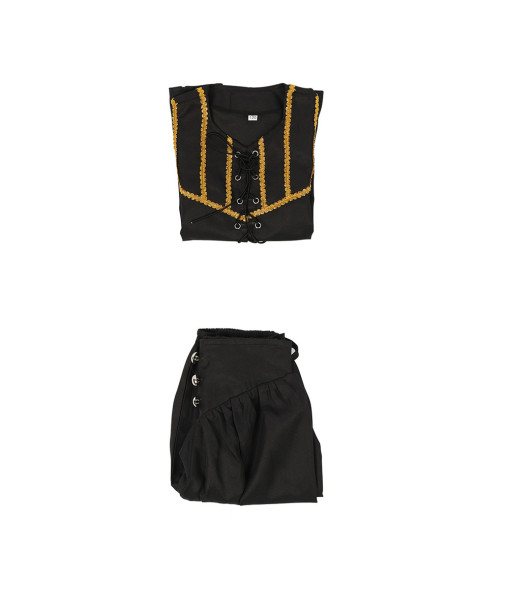 Kids Children Pirate Black Outfit Halloween Costume