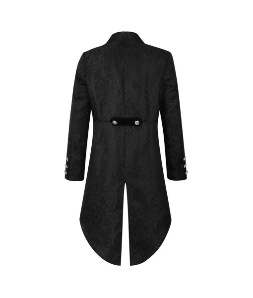 Men Medieval Black Vintage Long Zippered Tuxedo