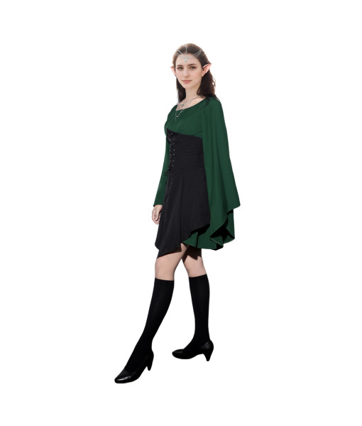 Women Green Medieval Renaissance Elf Outfit Halloween Costume