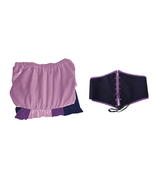 Women Medieval Elf Purple Lace-up Waist Dress Halloween Costume