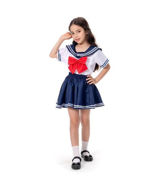 Kids Children Girl School Uniform Top Skirt Halloween Costume