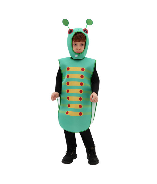 Kids Children Green Caterpillar Outfit Halloween Cosplay Costume