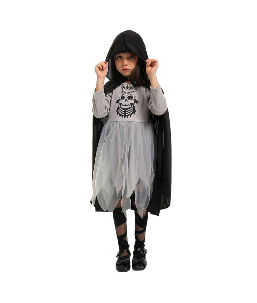 Kids Children Grim Reaper Girl Outfit Halloween Cosplay Costume