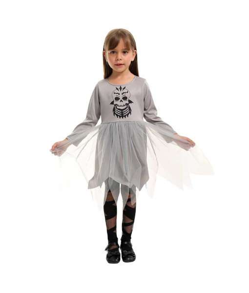 Kids Children Grim Reaper Girl Outfit Halloween Cosplay Costume