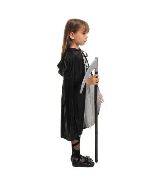 Kids Children Grim Reaper Girl Outfit Halloween Cosplay Costume