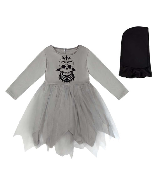 Kids Children Grim Reaper Girl Outfit Halloween Cosplay Costume