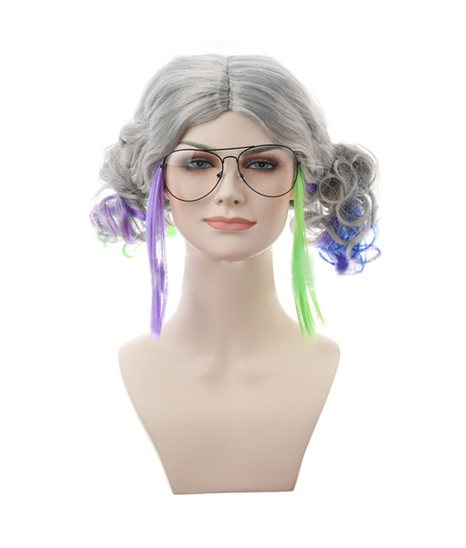Mad Scientist Silver Wig Halloween Cosplay Costume Accessories