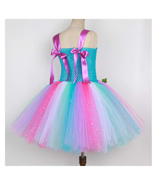 Kids Children Rainbow Jungle Fairy Tutu Skirt Butterfly Wing Halloween Costume
