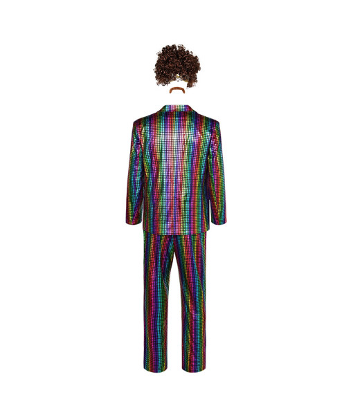 Men 70s Disco Neon Suit 5 Pcs Set Halloween Costume