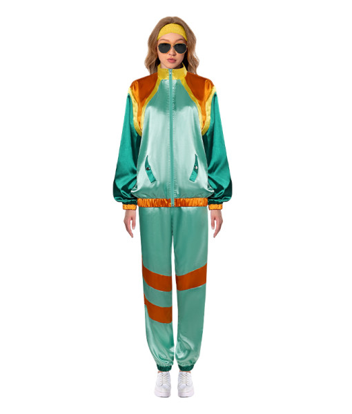 1980s Hip Hop Retro Green Tracksuit Halloween Costume