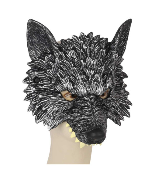Grey Wolf Mask Gloves Tail Set Masquerade Party Hallowee Costume