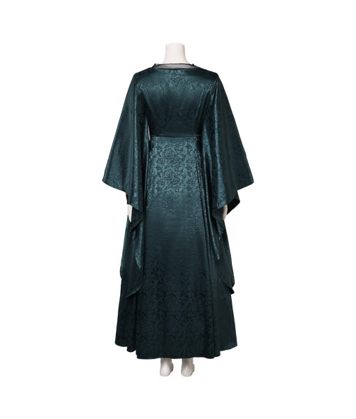 Women Green Medieval Queen Long Dress Greens Halloween Cosplay Costume