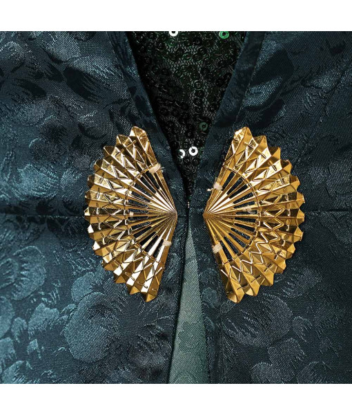 Women Green Medieval Queen Long Dress Greens Halloween Cosplay Costume